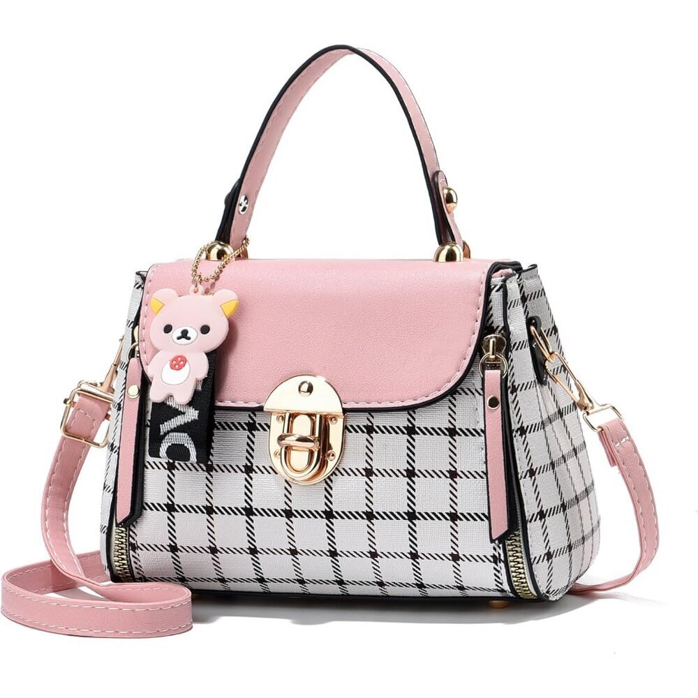 Women Small Purse Crossbody Bag Lightweight Plaid Shoulder Satchel